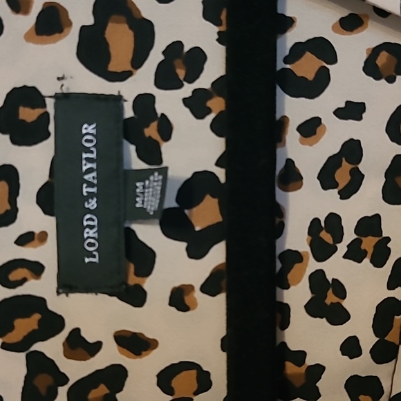 Lord & Taylor - Tabbed Cuff Sleeve, Leopard Print - Picture 2 of 4